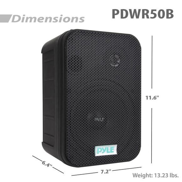 Pyle PDWR50W Main / Stereo Speakers - BLACK (SEE PHOTOS) - Picture 3 of 5